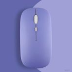 Tablet Ile Uyumlu Şarj Edilebilir Sessiz Mouse Bluetooth + 2.4Hz Wifi Kablosuz Mouse Fare Lavanta