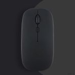 Tablet Ile Uyumlu Şarj Edilebilir Sessiz Mouse Bluetooth + 2.4Hz Wifi Kablosuz Mouse Fare Siyah