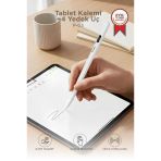 Tablet Kalemi Hassas Dokunmatik Çizim Ve Yazım Kalemi 4 Yedek Uçlu P03 Beyaz