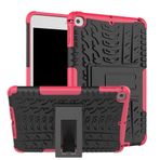 Tablet Kılıfları İPad Mini 4 / iPad Mini 2019 Lastik Dokusu Şok geçirmez ile uyumlu tablet kapağı TPU+PC Katlanır saplı koruyucu kasa Tablet PC Kılıfı(Rose red)