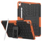 Tablet Kılıfları IPad Pro 10.5 inç 2019 Lastik Dokusu Şok geçirmezle uyumlu tablet kapağı TPU+PC Katlanır saplı koruyucu kasa Tablet PC Kılıfı(Orange)