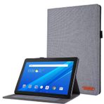 Tablet Kılıfları Lenovo Tab P10 TB-X705F (10,1") Kılıf ile uyumlu, Flip Fold Stand Kılıf Koruyucu Kumaş Baskı Kapak, Otomatik Uyandırma ve Kart Yuvaları ile Uyku Tablet PC Kılıfı(Szary)