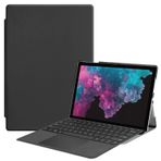 Tablet Kılıfları Microsoft ile uyumlu durum Microsoft Surface Pro 7/Pro 6/Pro 5/Pro 4 Durum 12.3 inç, İnce Tri-Spold Stand Akıl Tablet PC Kılıfı(Noir)