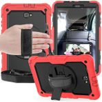 Tablet Kılıfları Samsung Galaxy sekmesi ile uyumlu koruyucu kapak 10.1 /t580 Üç katmanlı şok geçirmez, 360 derece döner kickstand ve el kayışı omuz askısı PC+ Silikon koruyucu kasa Tablet PC Kılıfı(Ro