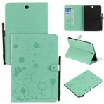 Tablet Kılıfları Samsung Galaxy Tab ile uyumlu 9.7 İnç (SM-P550 SM-T550 SM-T555) Tablet Kılıfı Manyetik Toka Flip Cover Katlanır Stand Kılıfı Darbeye Dayanıklı Dayanıklı Kılıf Tablet PC Kılıfı(Green)