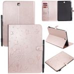 Tablet Kılıfları Samsung Galaxy Tab ile uyumlu 9.7 İnç (SM-P550 SM-T550 SM-T555) Tablet Kılıfı Manyetik Toka Flip Cover Katlanır Stand Kılıfı Darbeye Dayanıklı Dayanıklı Kılıf Tablet PC Kılıfı(Rose Go