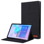 Tablet Kılıfları Samsung Galaxy Tab S6 10.5 ile uyumlu 2019 SM-T860/T865 Kılıf, Flip Fold Stand Kılıf Koruyucu Kumaş Baskı Kapak Otomatik Uyandırma ile Kart Yuvaları ile Uyku Tablet PC Kılıfı(Noir)