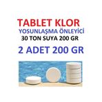 Tablet Klor 200 gr 2 Adet Yosun Önleyici Havuz Temizleyici Havuz Tablet Kloru Su Dezenfektanı