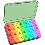 Tablet kutusu 7 gün sabah öğlen akşam gece, Betife hap kutusu 7 gün 4 bölme, ilaç kutusu 7 gün, büyük hap kutusu, hap kutusu 7 gün 4 bölme (zeytin yeşili)