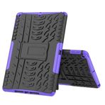 Tablet PC Çantaları Kılıflar Kollar İPad Pro 10.2 2019 Lastik Dokusu Şok geçirmezle uyumlu tablet kapağı TPU+PC Katlanır saplı koruyucu kasa(Purple)