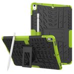 Tablet PC Çantaları Kılıflar Kollar IPad Pro 10.5 inç 2019 Lastik Dokusu Şok geçirmezle uyumlu tablet kapağı TPU+PC Katlanır saplı koruyucu kasa(Green)