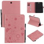 Tablet PC Çantaları Kılıflar Kollar Samsung Galaxy Tab ile uyumlu 9.7 İnç (SM-P550 SM-T550 SM-T555) Tablet Kılıfı Manyetik Toka Flip Cover Katlanır Stand Kılıfı Darbeye Dayanıklı Dayanıklı Kılıf(Pink)