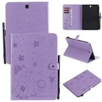 Tablet PC Çantaları Kılıflar Kollar Samsung Galaxy Tab ile uyumlu 9.7 İnç (SM-P550 SM-T550 SM-T555) Tablet Kılıfı Manyetik Toka Flip Cover Katlanır Stand Kılıfı Darbeye Dayanıklı Dayanıklı Kılıf(Purpl