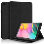 Tablet PC Çantaları Kılıflar Kollar Samsung Galaxy Tab ile uyumlu bir 10.1 2019 davası (SM-T510/T515) PU Deri kasa flip cüzdan koruyucu kapak ağacı Life tablet kasa kartı yuvası tablet Pc Örtmek(Noir)