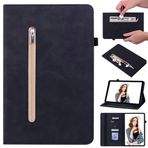 Tablet PC Samsung Galaxy Tab A 10.1 inç 2016 T580 T585 için Uyumlu/Yedek PU Deri Kapaklı Kapaklı Stand Manyetik Cüzdan Kılıf TXCSLLPB (Siyah)