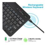 Tablet ve Telefonlar için Şarjlı Kablosuz Türkçe Bluetooth Klavye