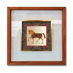 Tablo Center Ahşap Çerçeve Cam Altın Tablo 42x42 cm R-