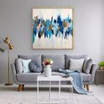 Tablo Life Tablolife Yansımalar - Yağlı Boya Dokulu Tablo 100x100 Çerçeve - Siyah