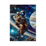 tablo mega Astronot Ve Satürn Hediyelik Ahşap Tablo, 50cm x 70cm