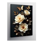 Tablo Mega Kanvas Tablo Altın Çiçek Ve Kelebek 70 X 100 Cnvsdkey-129751-70-100