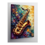 Tablo Mega Kanvas Tablo Altın Saksafon 100 X 140 Cnvsdkey-128559-100-140