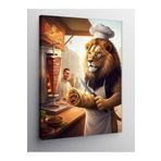 Tablo Mega Kanvas Tablo Aşçı Aslan Dürüm Döner 50 X 70 Cnvsdkey-122996-50-70