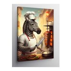 Tablo Mega Kanvas Tablo Aşçı Zebra Döner Keserken 50 X 70 Cnvsdkey-124995-50-70