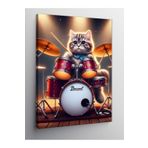 Tablo Mega Kanvas Tablo Ayda Bateri Çalan Astronot 100 X 140 Cnvsdkey-126719-100-140