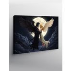 Tablo Mega Kanvas Tablo Beyaz Ve Siyah Melek YTCNVS502243, 50 x 70