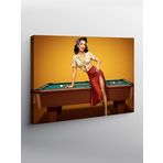 Tablo Mega Kanvas Tablo Bilardo Masası Kadını YTCNVS502338, 100 x 140