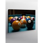 Tablo Mega Kanvas Tablo Bilardo Masası Ve Renkli Toplar YTCNVS506049, 100 x 140