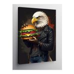 Tablo Mega Kanvas Tablo Burger Yiyen Kartal 100 X 140 Cnvsdkey-125750-100-140