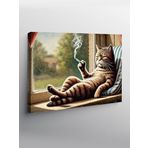 Tablo Mega Kanvas Tablo Camda Yatan Kedi YTCNVS501591, 50 x 70