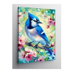 Tablo Mega Kanvas Tablo Çiçekler Arasında Mavi Kuş 50 X 70 Cnvsdkey-129057-50-70