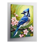 Tablo Mega Kanvas Tablo Çiçeklerin Arasında Mavi Kuş 70 X 100 Cnvsdkey-129505-70-100