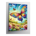 Tablo Mega Kanvas Tablo Çiçekli Renkli Kelebek 70 X 100 Cnvsdkey-128216-70-100
