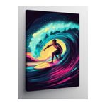 Tablo Mega Kanvas Tablo Dev Dalga Üzerinde Sörfçü 70 X 100 Cnvsdkey-128276-70-100