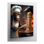 Tablo Mega Kanvas Tablo Döner Ustası Maymun 50 X 70 Cnvsdkey-126551-50-70