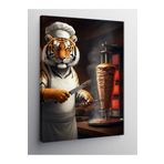Tablo Mega Kanvas Tablo Döner Yaparken Kaplan 70 X 100 Cnvsdkey-128436-70-100