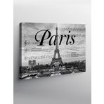 Tablo Mega Kanvas Tablo Eyfel Kulesi Ve Paris Yazısı YTCNVS505324, 100 x 140