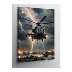 Tablo Mega Kanvas Tablo Fırtınalı Helikopter 100 X 140 Cnvsdkey-125475-100-140