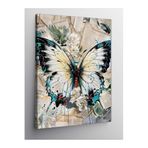 Tablo Mega Kanvas Tablo Gazete Sayfaları Ortasında Kelebek 100 X 140 Cnvsdkey-116678-100-140