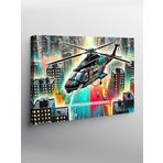 Tablo Mega Kanvas Tablo Gece Gökyüzünde Helikopter YTCNVS501956, 100 x 140