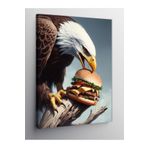 Tablo Mega Kanvas Tablo Hamburger Yiyen Kartal 70 X 100 Cnvsdkey-123792-70-100