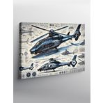 Tablo Mega Kanvas Tablo Helikopter Ve Teknik Çizim YTCNVS502891, 50 x 70