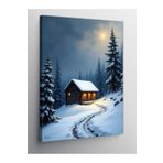 Tablo Mega Kanvas Tablo Karla Kaplı Kulübe 100 X 140 Cnvsdkey-130095-100-140