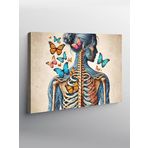 Tablo Mega Kanvas Tablo Kelebekler Ve İnsan İskeleti YTCNVS506636, 100 x 140