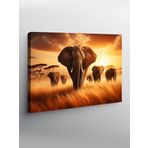 Tablo Mega Kanvas Tablo Koşan Fil Sürüsü YTCNVS505499, 100 x 140