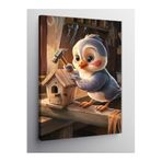 Tablo Mega Kanvas Tablo Kulübesini Tamir Eden Kuş 70 X 100 Cnvsdkey-116440-70-100