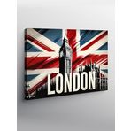 Tablo Mega Kanvas Tablo Londra Ve İngiliz Bayrağı YTCNVS505371, 100 x 140